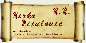 Mirko Mitulović vizit kartica